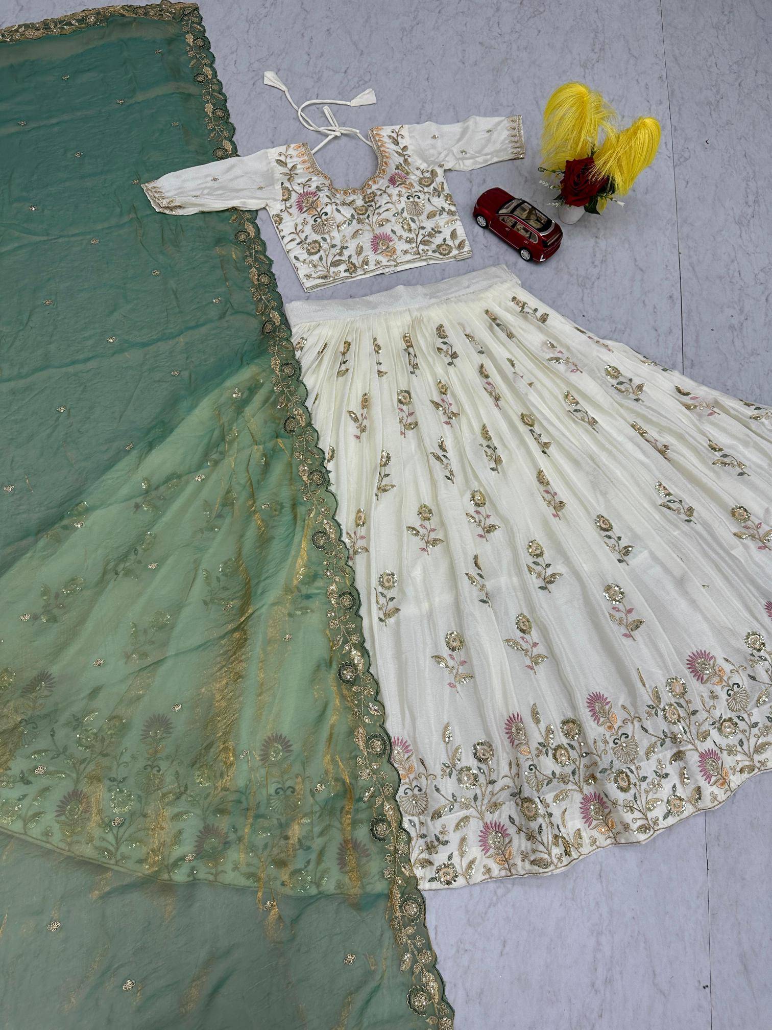 Tapi-301 Chinon Indian lehenga choli manufacturers